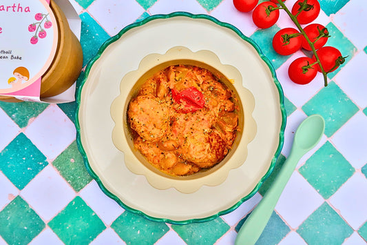 Melty Meatball Butterbean Bake